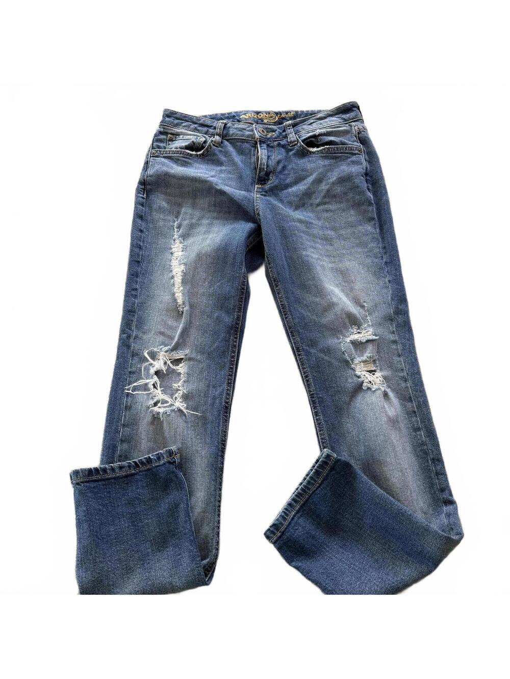 Arizona Jean Company Junior WMs SZ 3 Boyfriend Distressed Jeans Y2K Streetwear